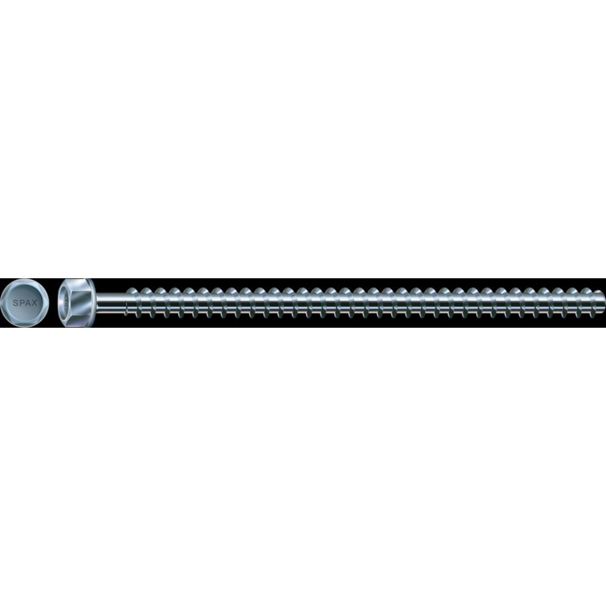 SPAX GEWINDESTANGE SECHSKANTFLANSCHKOPF SCHLÜSSELWEITE 22 OHNE SPITZE BLANK VERZINKT 16 X 800, 25 Stück