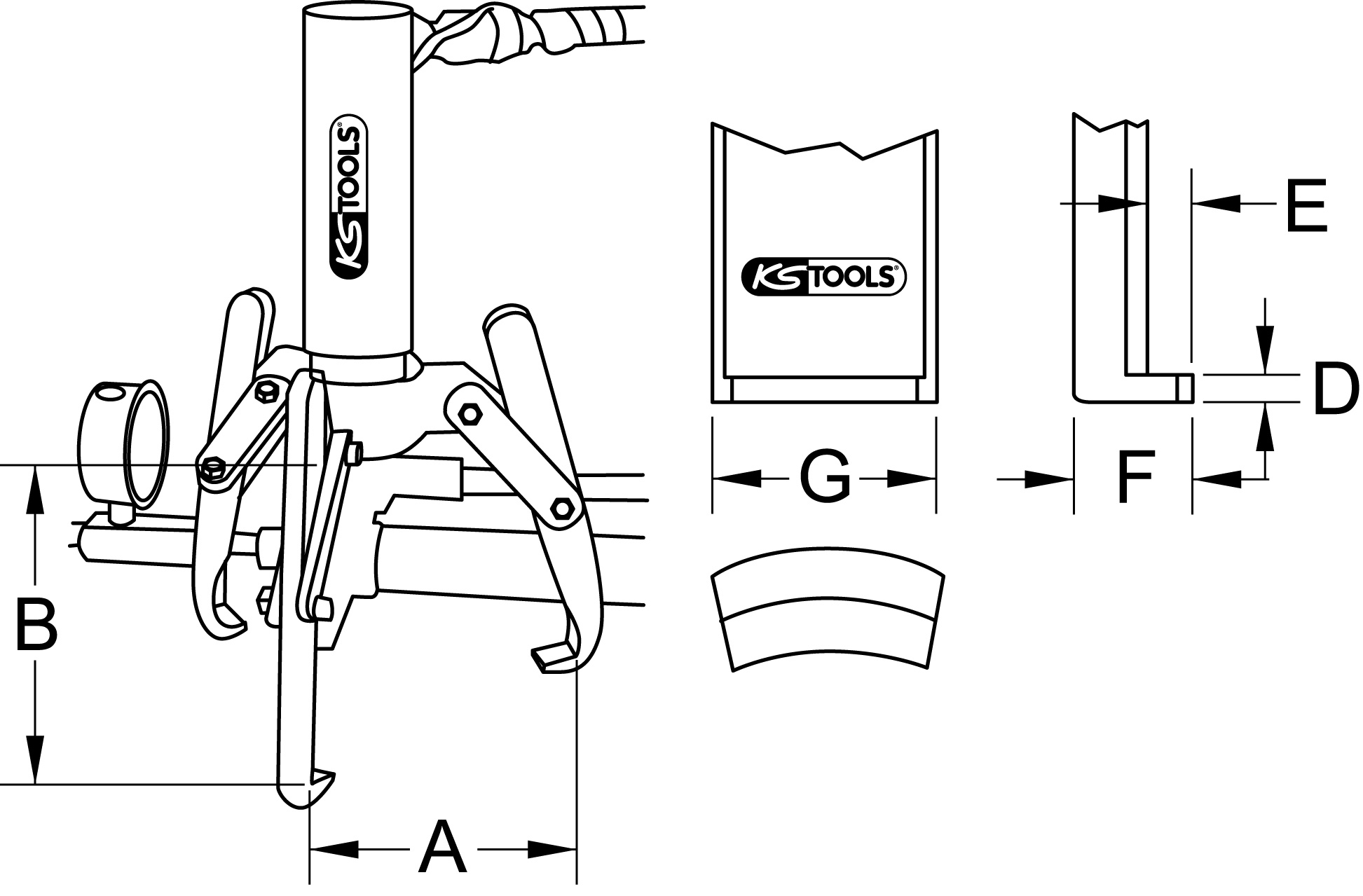 KS Tools Universal-Abzieher 3-armig