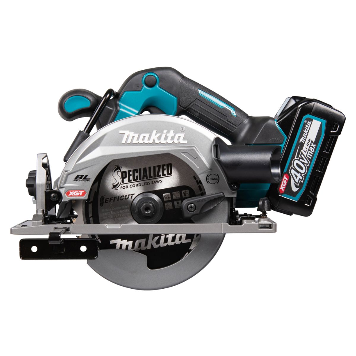 Makita Akku-Handkreissäge 57 mm 40V max. / 2,5 Ah, 2 Akkus + Ladegerät HS012GD201