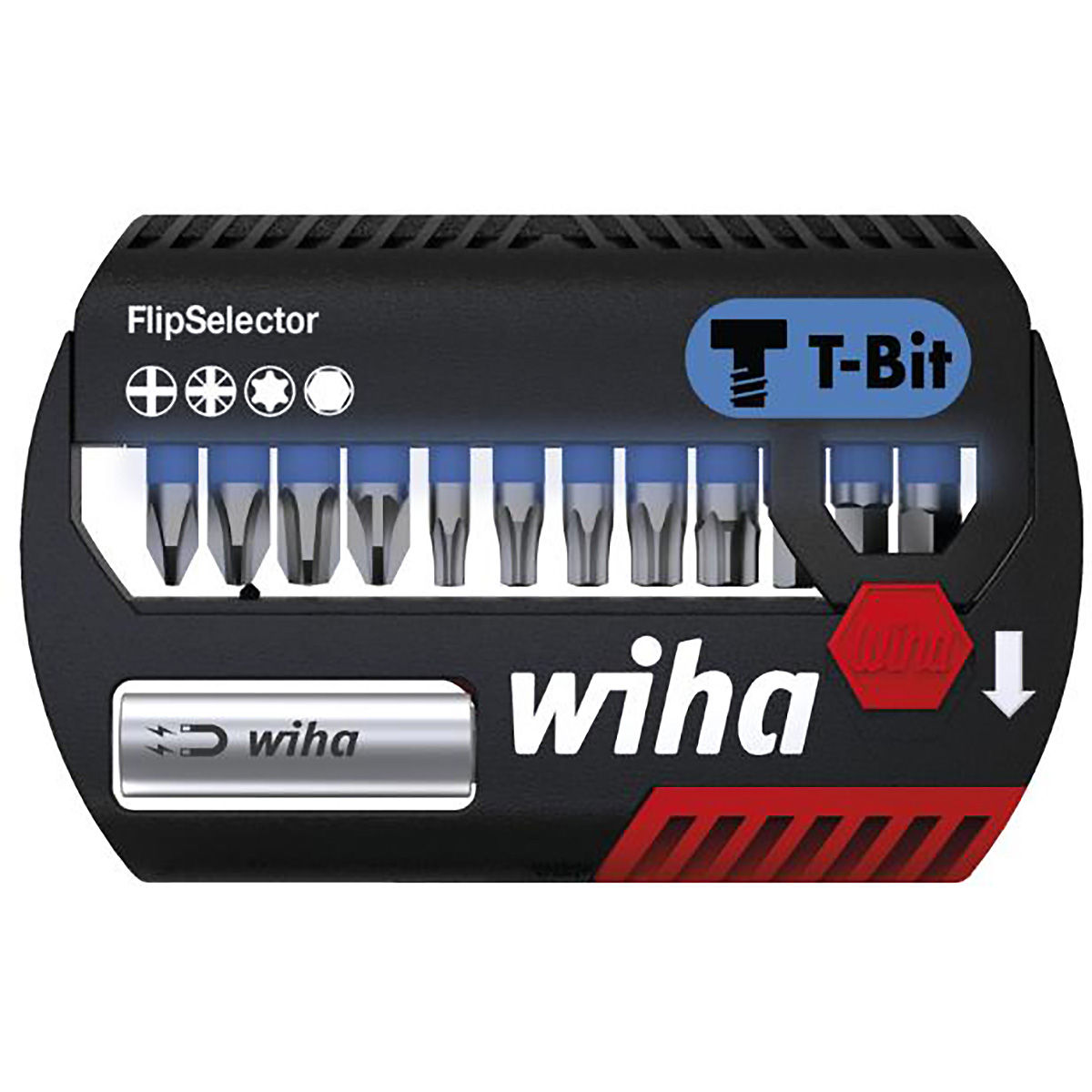 Wiha Bit Set FlipSelector T-Bit 25 mm gemischt 13-teilges Set 1/4 zoll C6,3