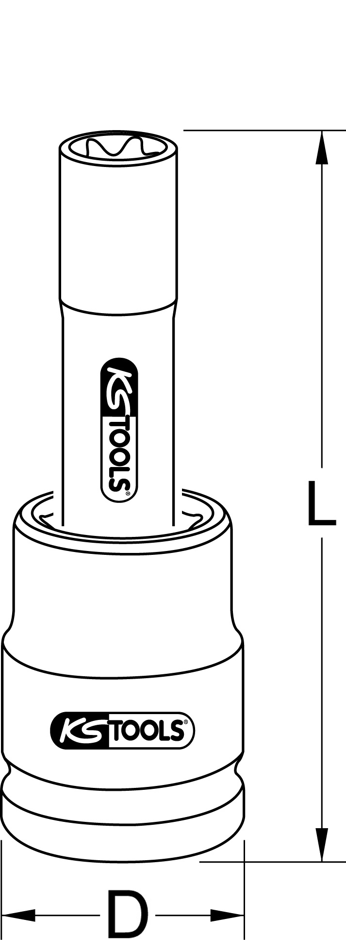 KS Tools 3/4" Torx-E-Kraft-Stecknuss, lang