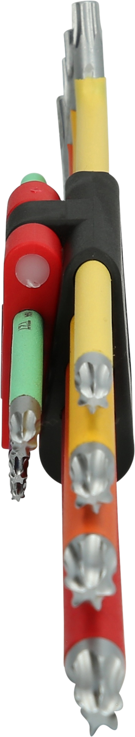 KS Tools Kugelkopf-Torx-Winkelstiftschlüssel-Satz, extra lang und 108° abgewinkelt, 9-tlg