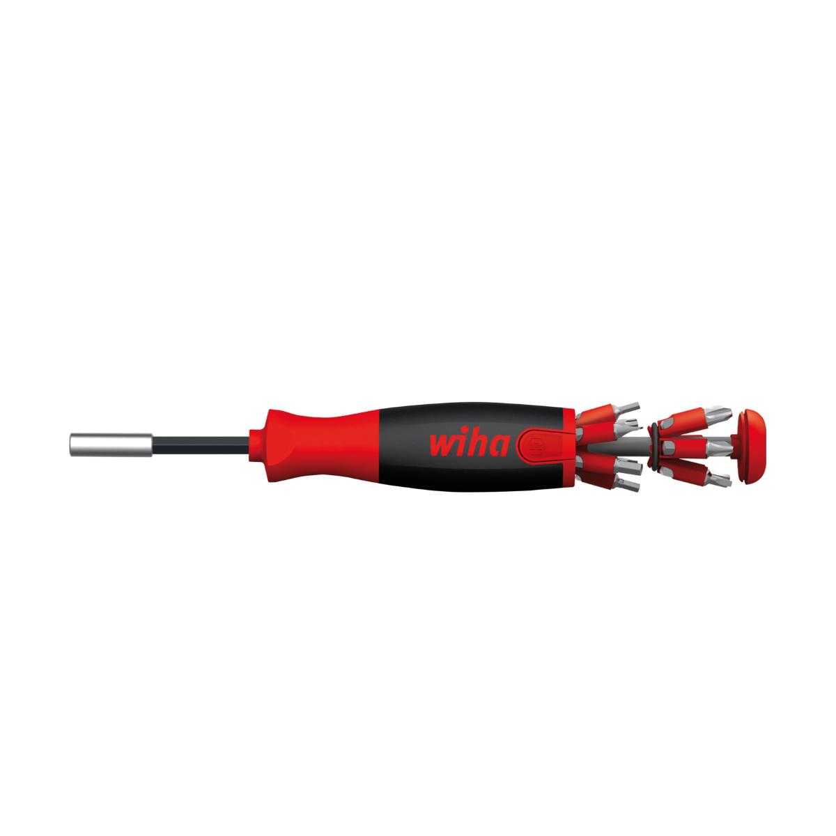 Wiha Schraubendreher mit Bit Magazin LiftUp 25 magnetisch gemischt mit 12 Bits, 1/4 zoll - 5 Stück
