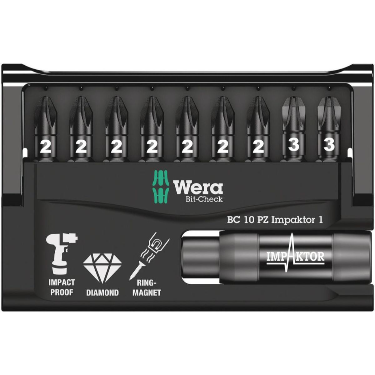 Wera Bit-Check 10 PZ Impaktor 1, 10-teilig