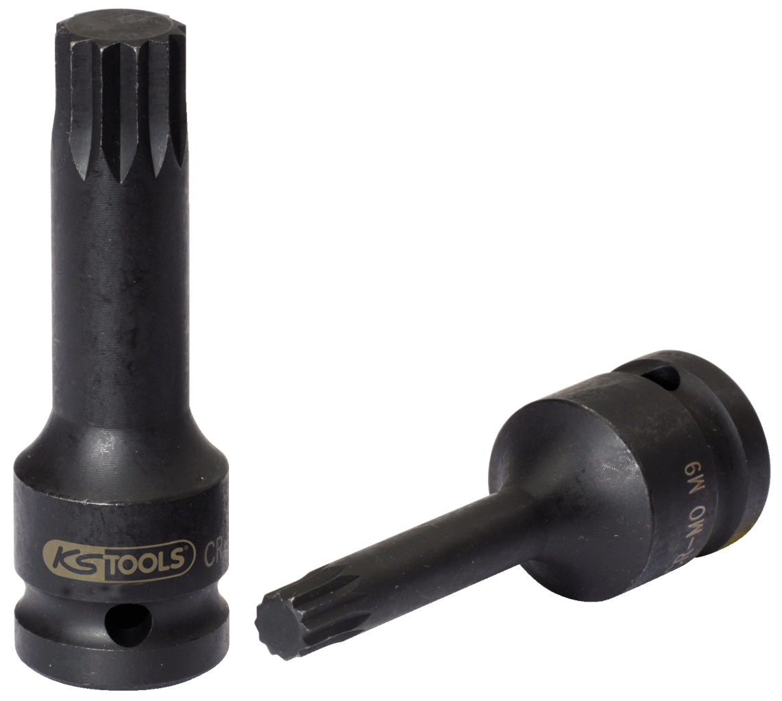 KS Tools 1/2" Kraft-Bit-Stecknuss Vielzahn, lang