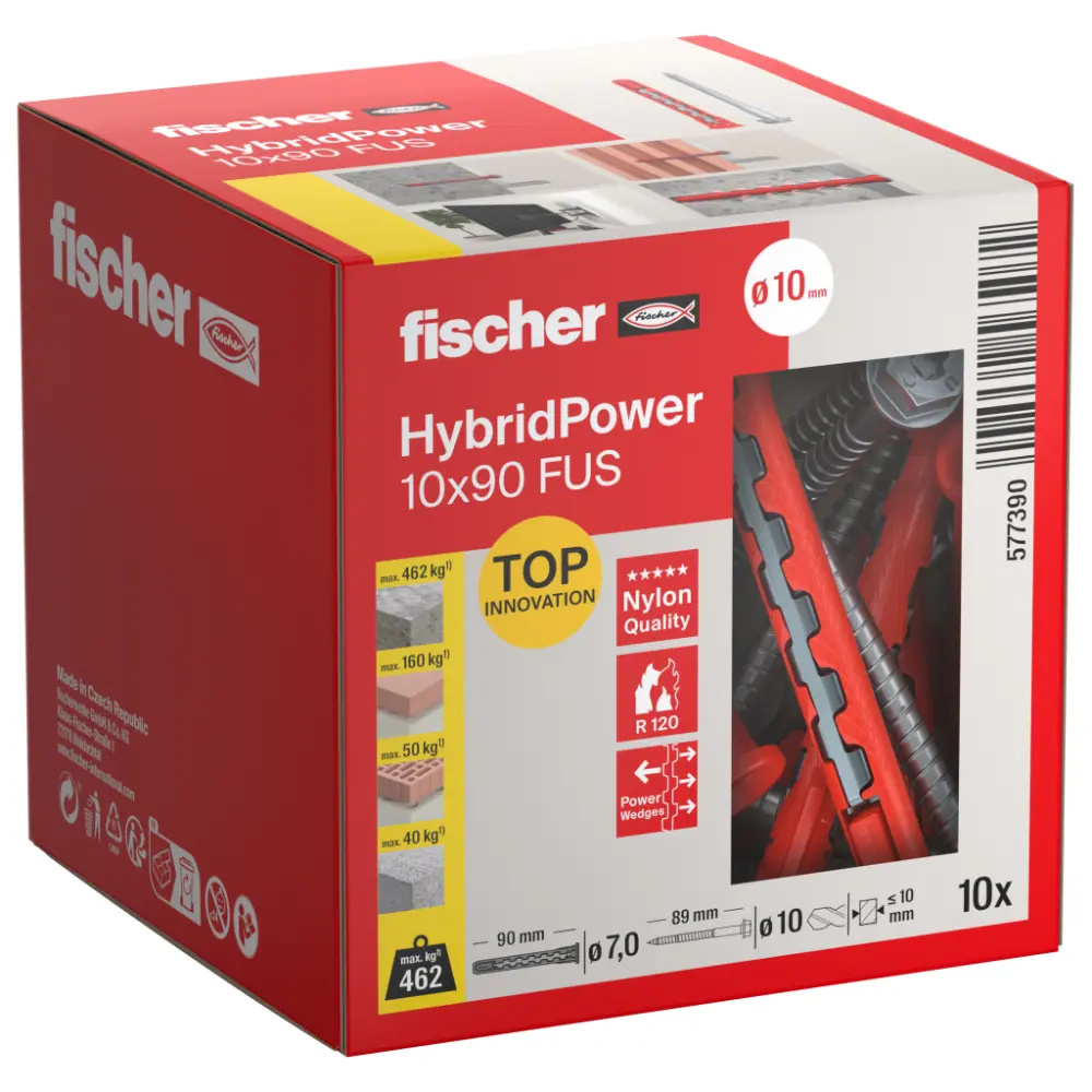 Fischer HybridPower 10x90 FUS (10) mit Sechskantschraube