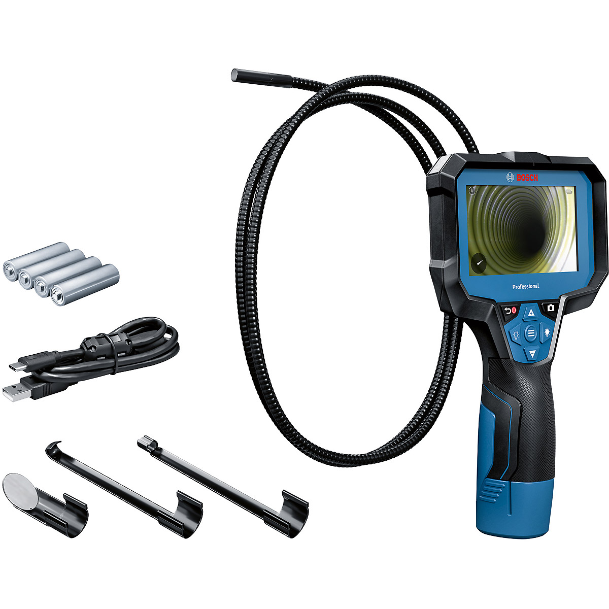 Bosch Inspektionskamera GIC 12V-4-23 C, 4 x 1.5 V-LR6-Batterie , Akku-Adapter