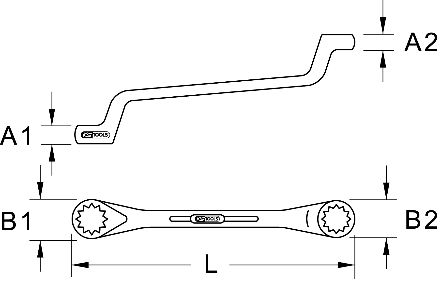 KS Tools BRONZEplus Doppel-Ringschlüssel gekröpft 