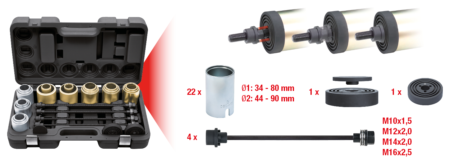 KS Tools Druck- und Zughülsen Satz, 37-tlg