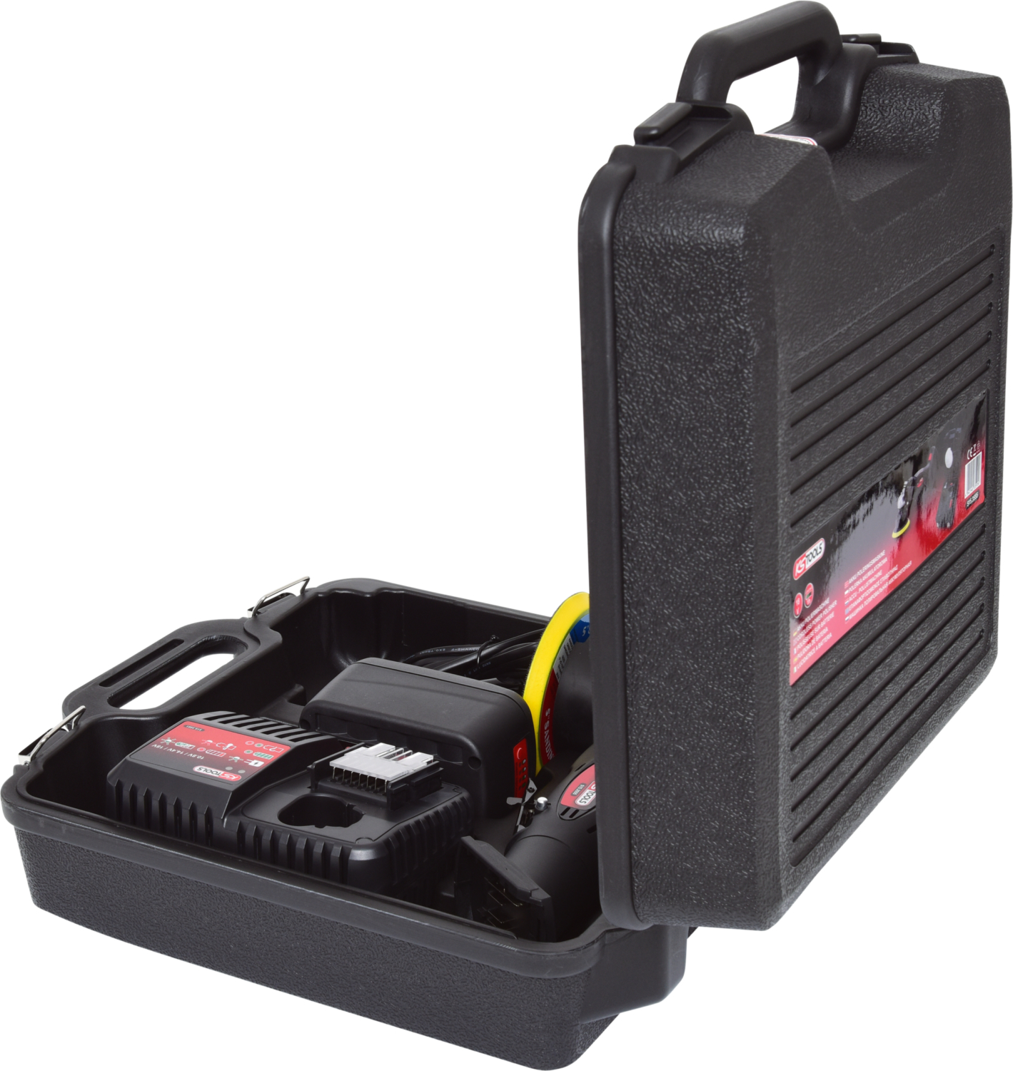 KS Tools Akku-Poliermaschine, 2.300 U-min 18V, mit 1 Akku und 1 Ladegerät