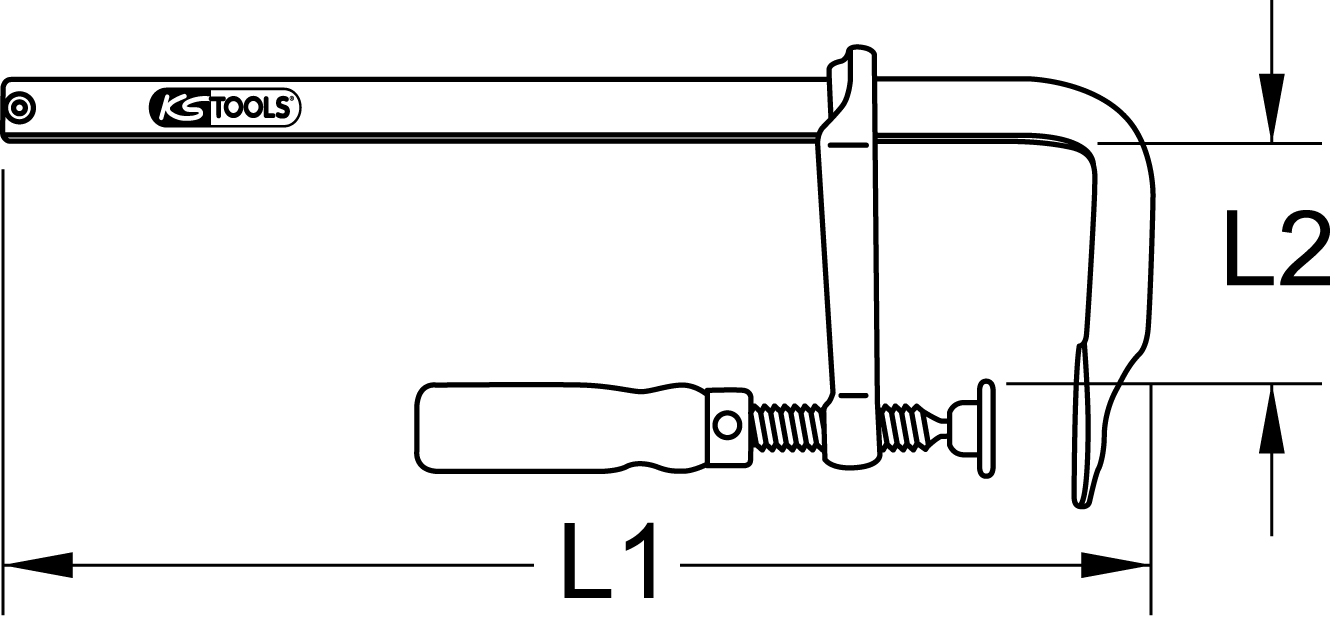 KS Tools Ganzstahl-Schraubzwinge
