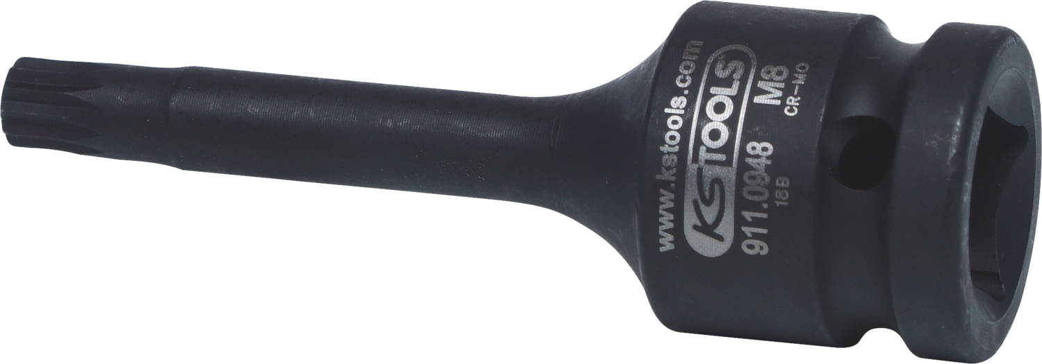 KS Tools 1/2" Kraft-Bit-Stecknuss Vielzahn, lang