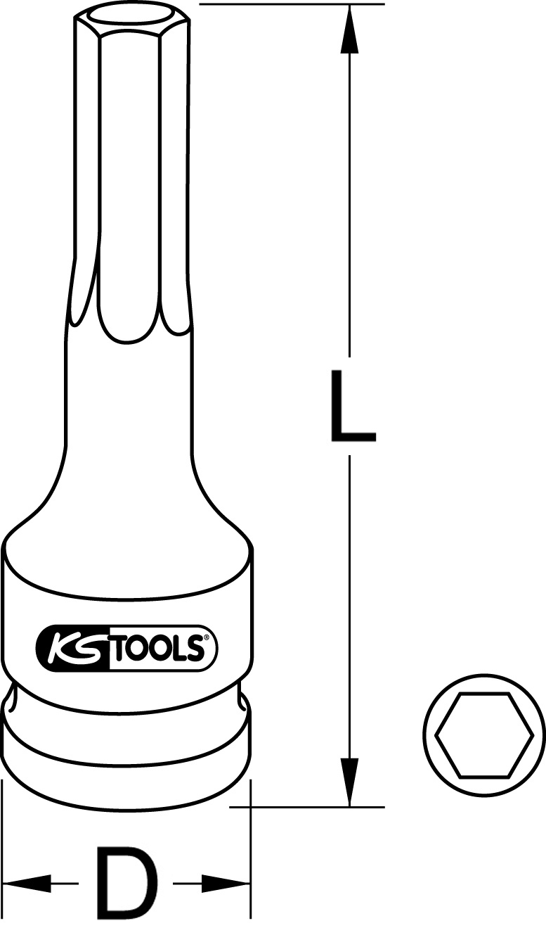 KS Tools 1/2" Kraft-Bit-Stecknuss Torx, lang