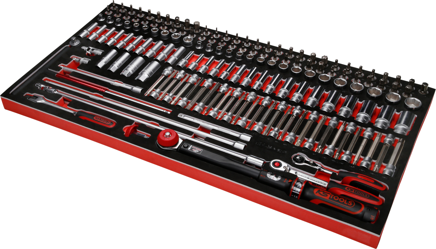 KS Tools 3-8'' Steckschlüssel-Satz in Schaumstoffeinlage, 165-tlg