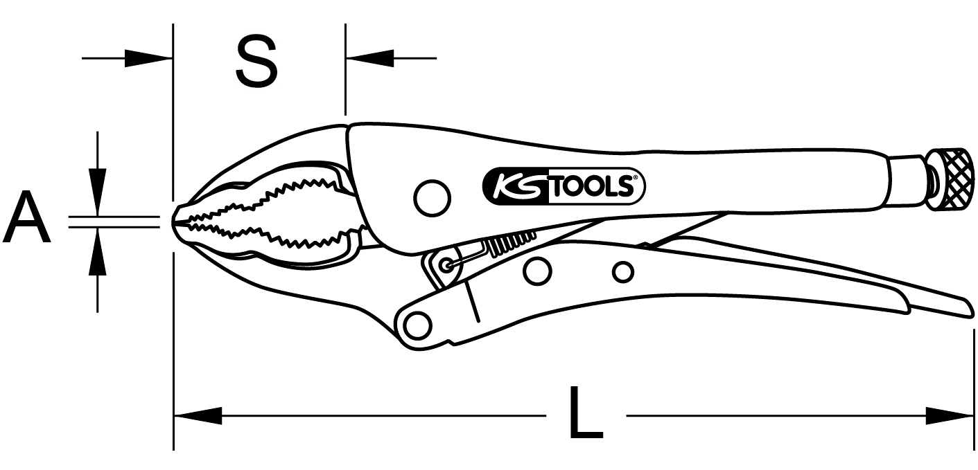KS Tools Großmaul-Gripzange, 235mm