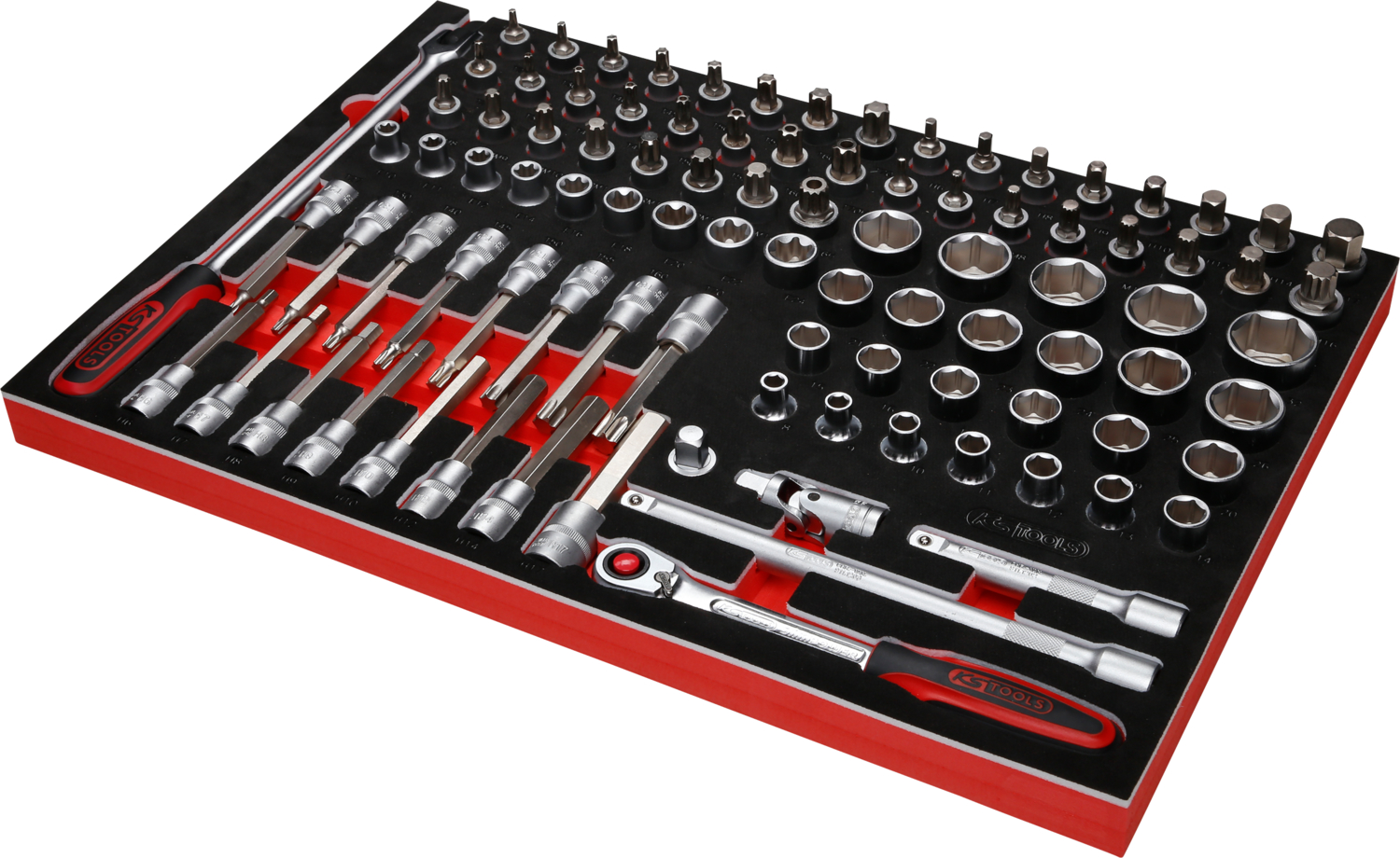 KS Tools 1-2'' Steckschlüssel-Satz in Schaumstoffeinlage, 95-tlg