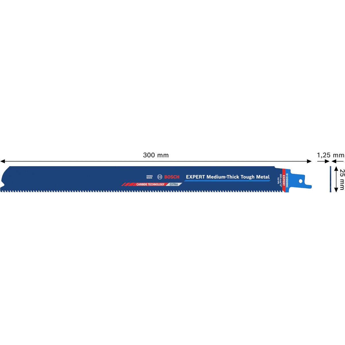 Bosch EXPERT Medium-Thick Tough Metal S1255HHC Säbelsägeblatt, 1-Stück