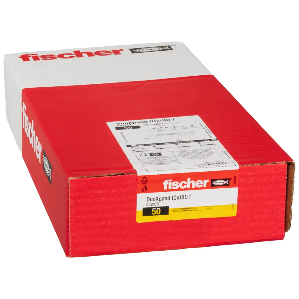 Fischer Langschaftdübel DuoXpand 10x180 T mit Senkkopfschraube