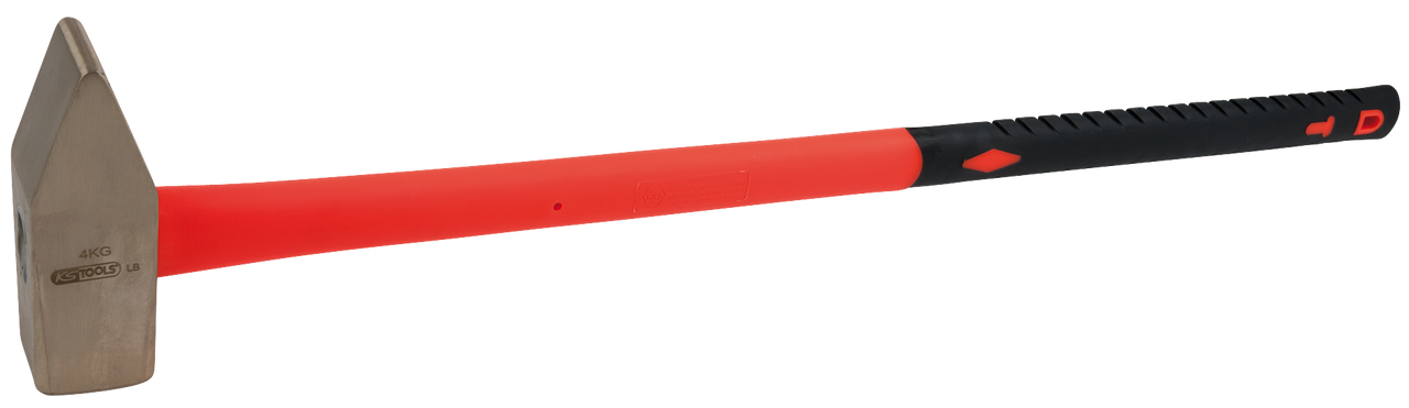 KS Tools BRONZEplus Schlosserhammer, mit Fiberglasstiel