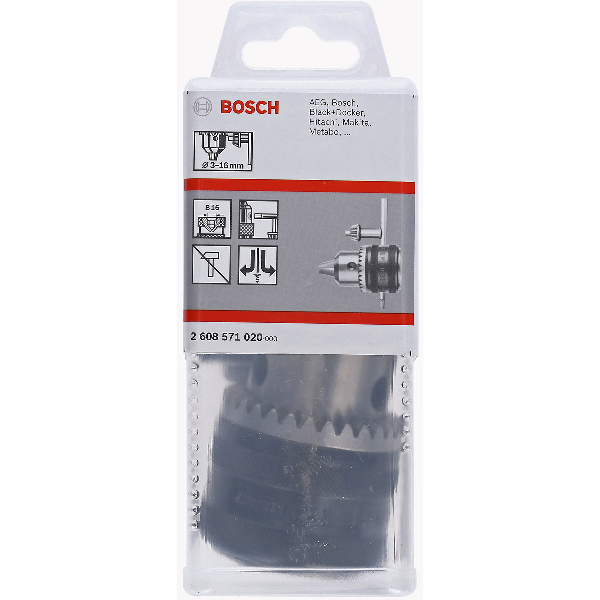 Bosch Zahnkranzbohrfutter bis 16 mm, 3 - 16 mm, B-16