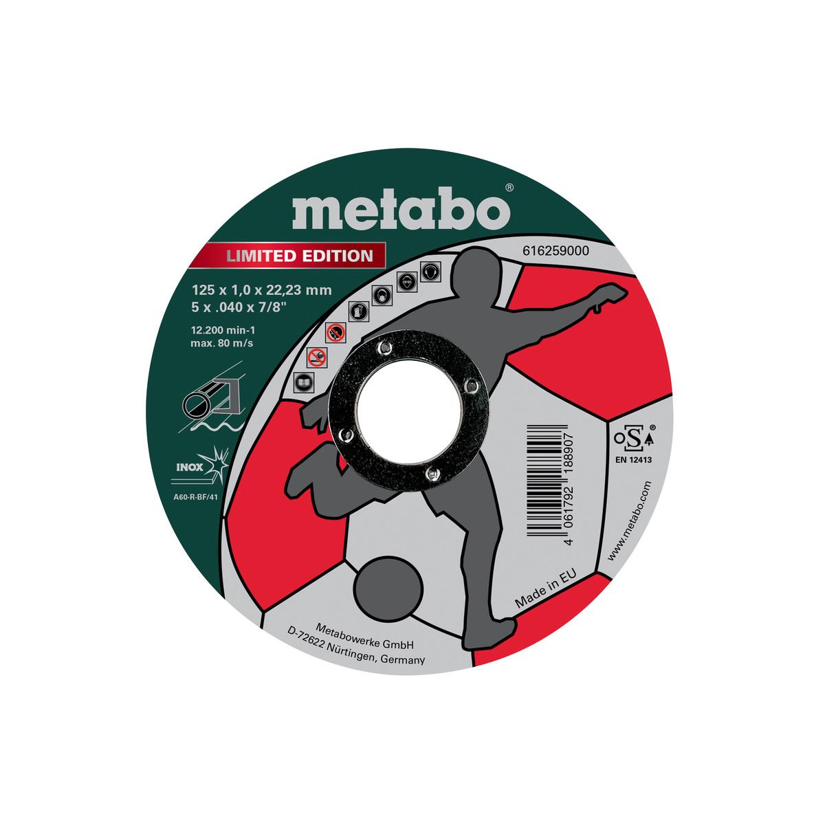 Metabo Limited Edition Soccer Inox, Trennscheibe, gerade Ausführung