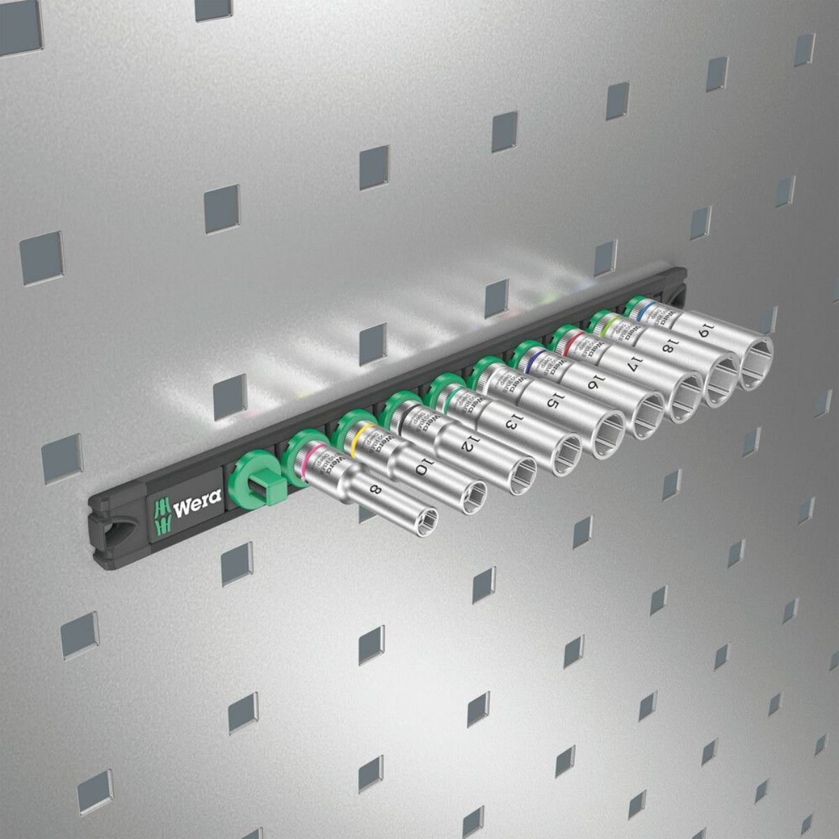 Wera Nuss-Magnetleiste B Deep 1 Steckschlüsseleinsatz-Satz, 3/8"-Antrieb, 9-teilig