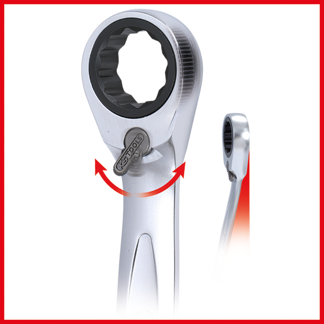 KS Tools GEARplus Ratschenringmaulschlüssel,umschaltbar