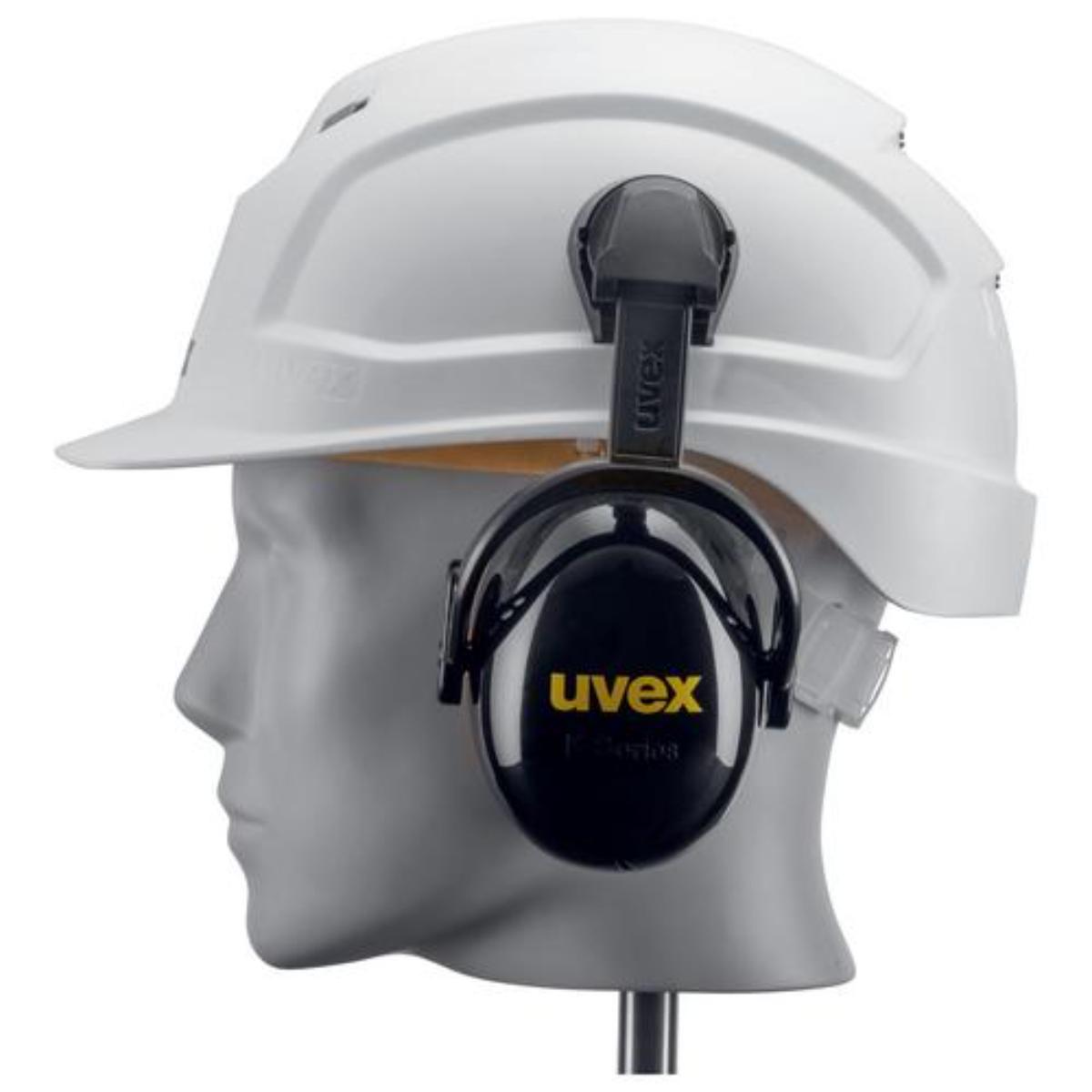 uvex K20H Kapselgehörschutz Helm Gehörschutzkapsel schwarz/ gelb SNR 30 dB
