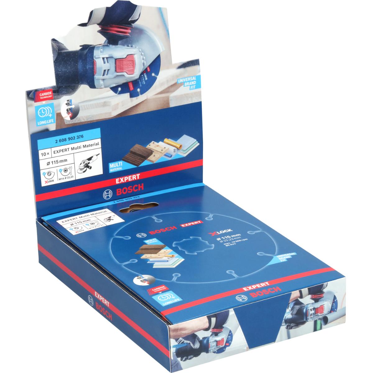 Bosch EXPERT Multi Material Carbide-Trennscheibe, 115 x 22,23 mm, X-Lock, 10-Stück