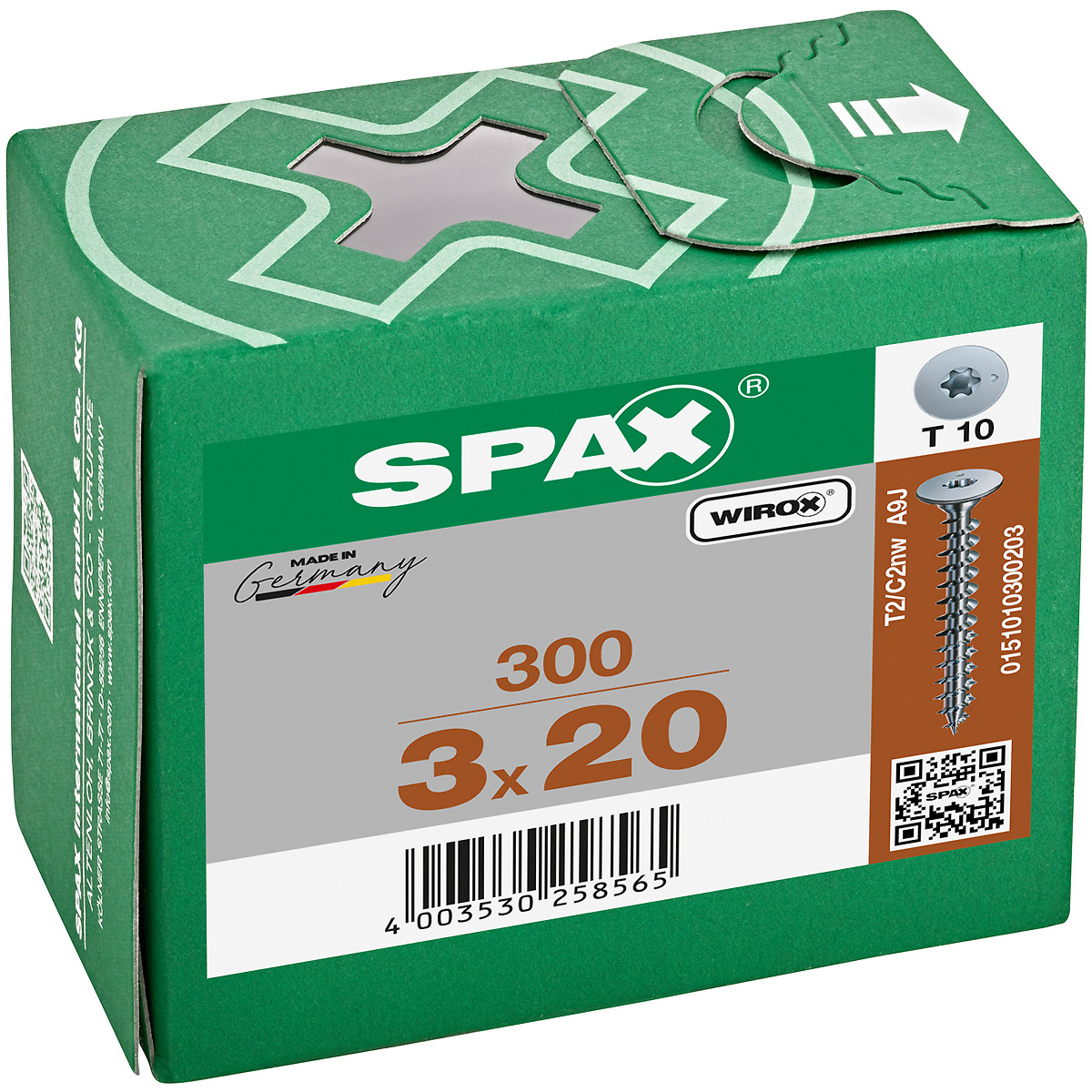 SPAX Rückwandkopf ohne Linse T-Star Plus T10 Vollgewinde WIROX, 300 Stück