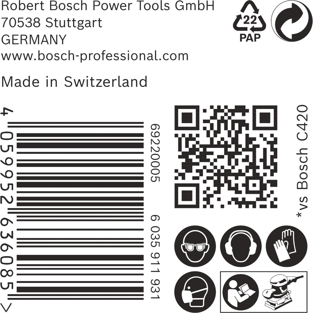 Bosch EXPERT C470 Schleifpapier, 115 x 107 mm, 50 Stück