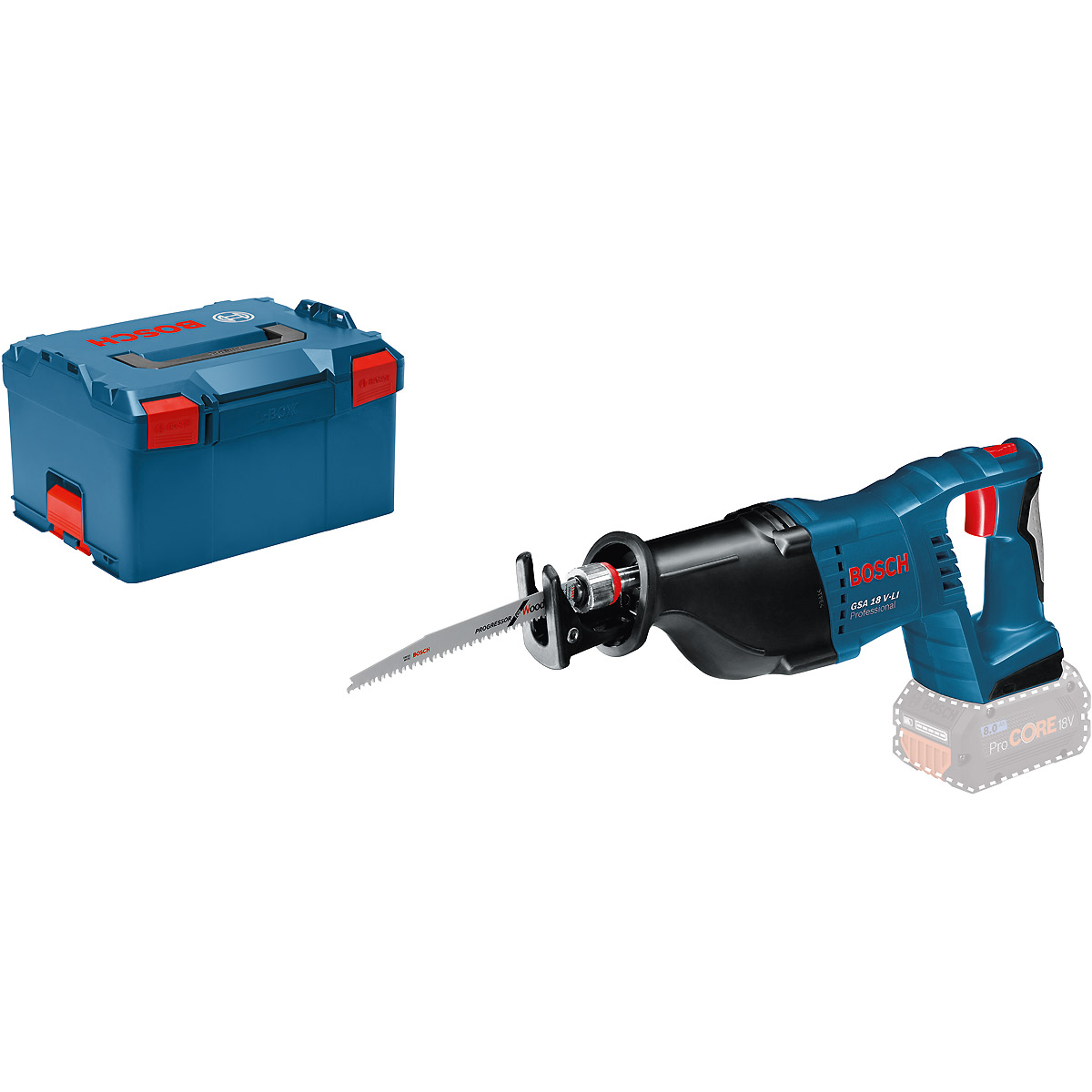 Bosch Akku-Säbelsäge GSA 18 V-LI, Solo Version, L-BOXX