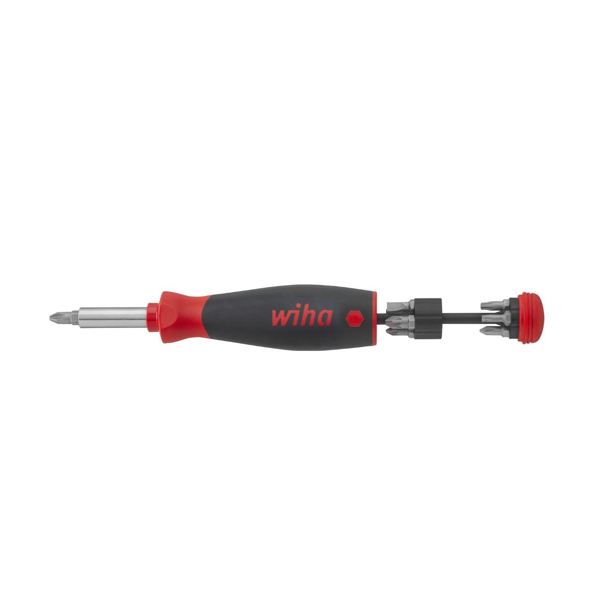 Wiha Schraubendreher mit Bit Magazin PocketMax magnetisch gemischt mit 8 Bits, 1/4 zoll