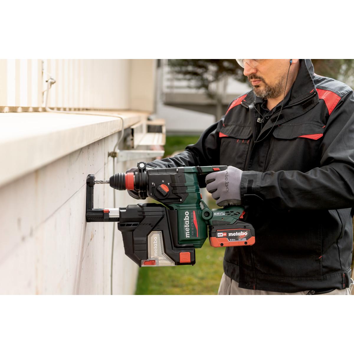 Metabo Akku-Kombihammer KH 18 LTX BL 28 Q mit Metabo-Quick-Wechselfutter - metaBOX 165 L