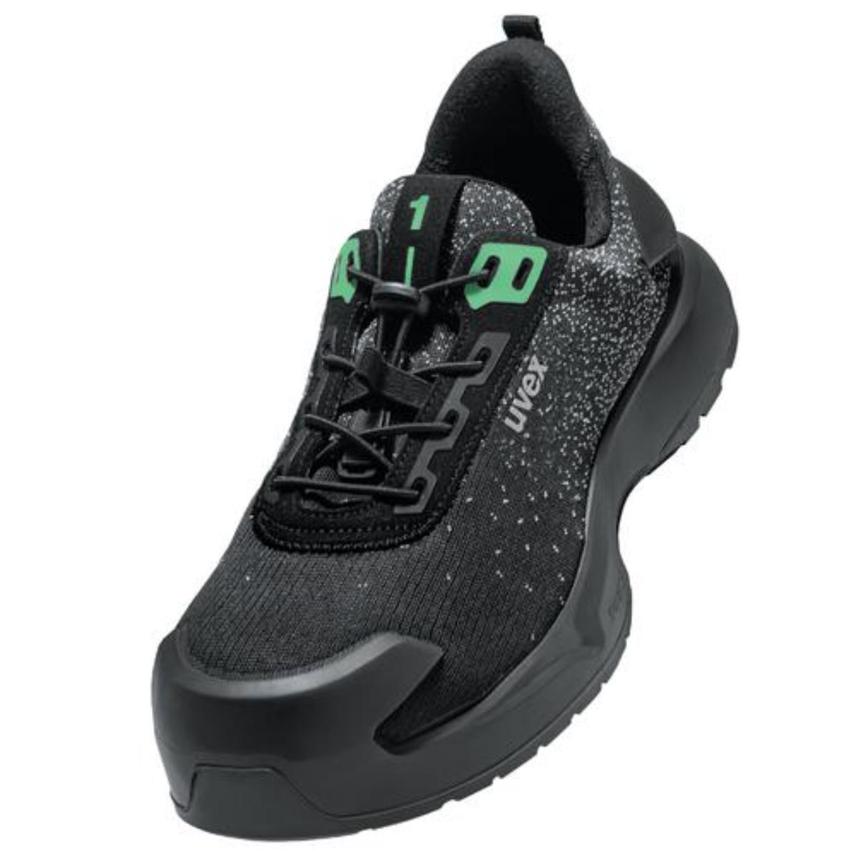 uvex 1 x-craft Sicherheitsschuh Halbschuhe S1 PL, schwarz/grün