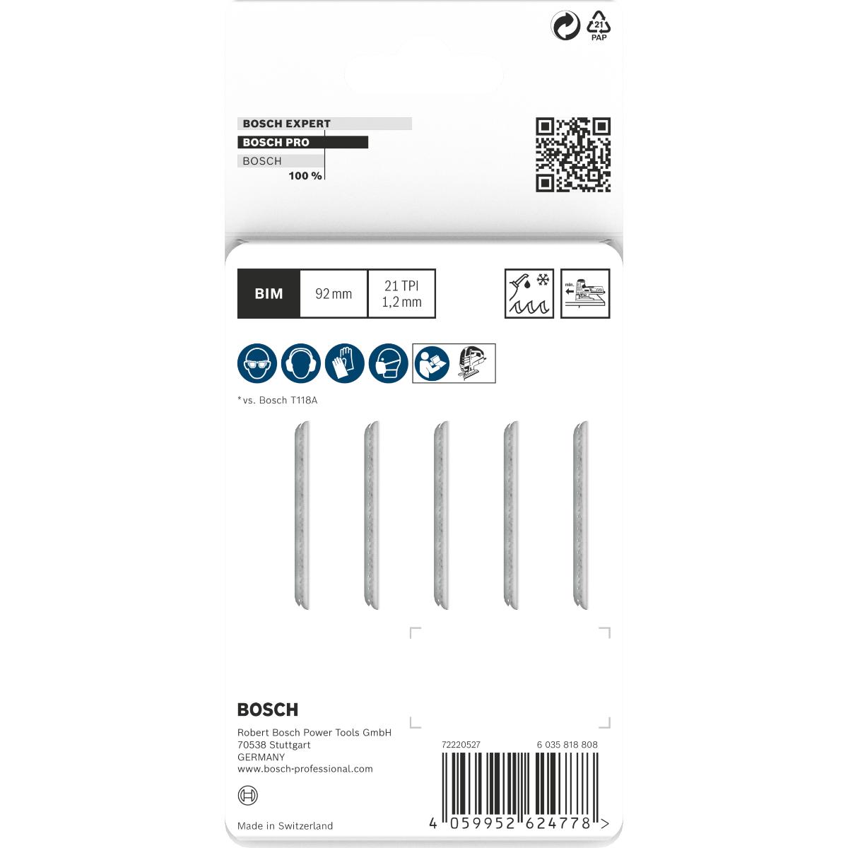 Bosch PRO Metal medium T121AFC Stichsägeblatt,92 mm