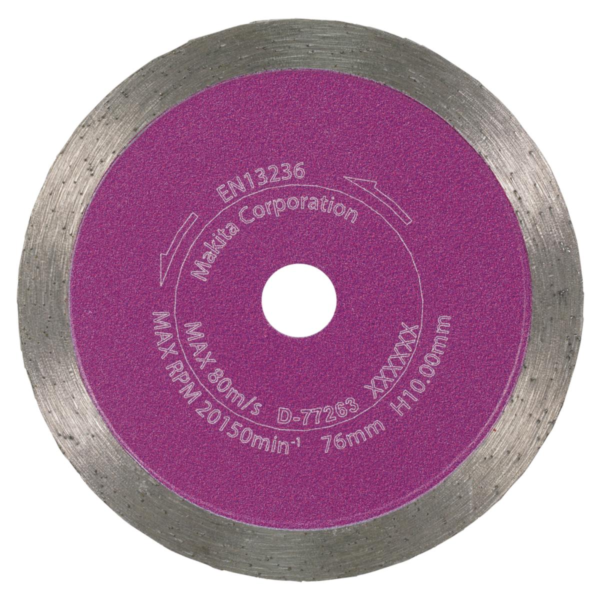 Makita Diamanttrennscheibe 76mm Ø 76 mm - 1,4 mm Schnittstärke - Trocken - Keramikfliesen - D-77263