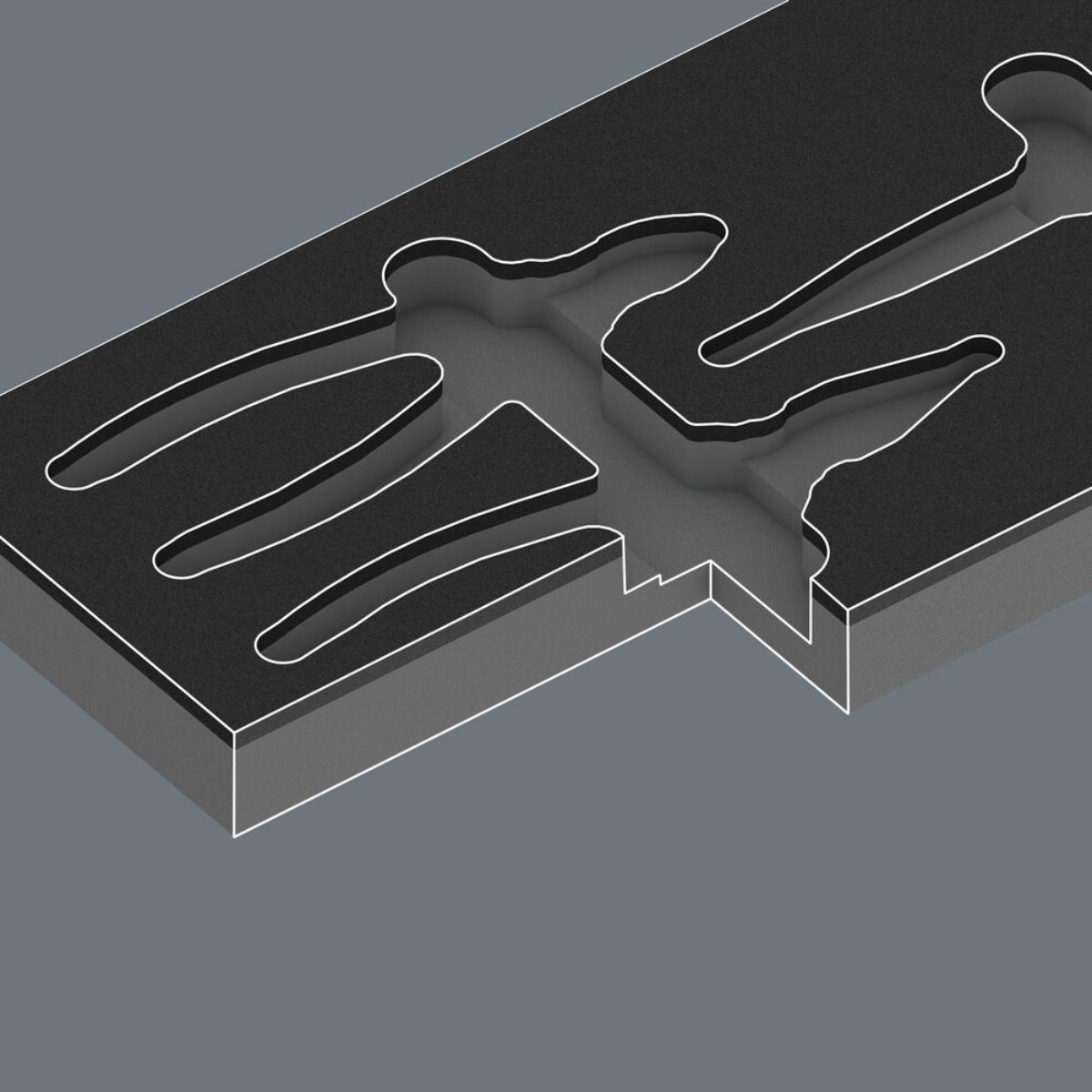 Wera 9784 Schaumstoffeinlage KNIPEX Zangen Set VDE 3-teilig