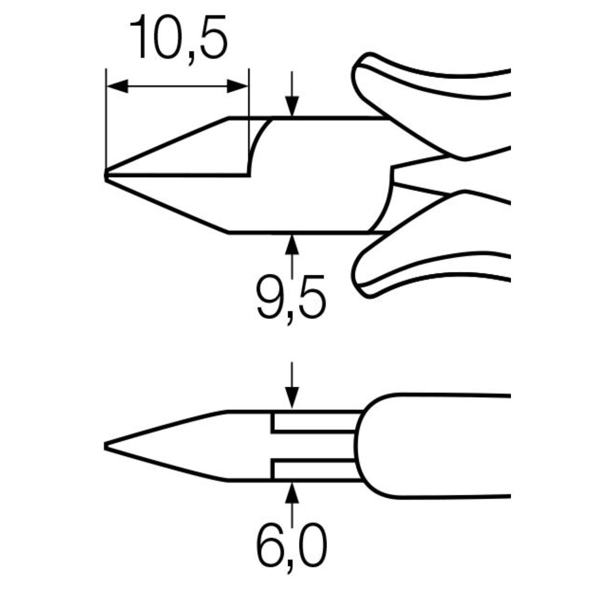Wiha Seitenschneider Professional ESD schmaler, spitzer Kopf ohne Wate - 5 Stück
