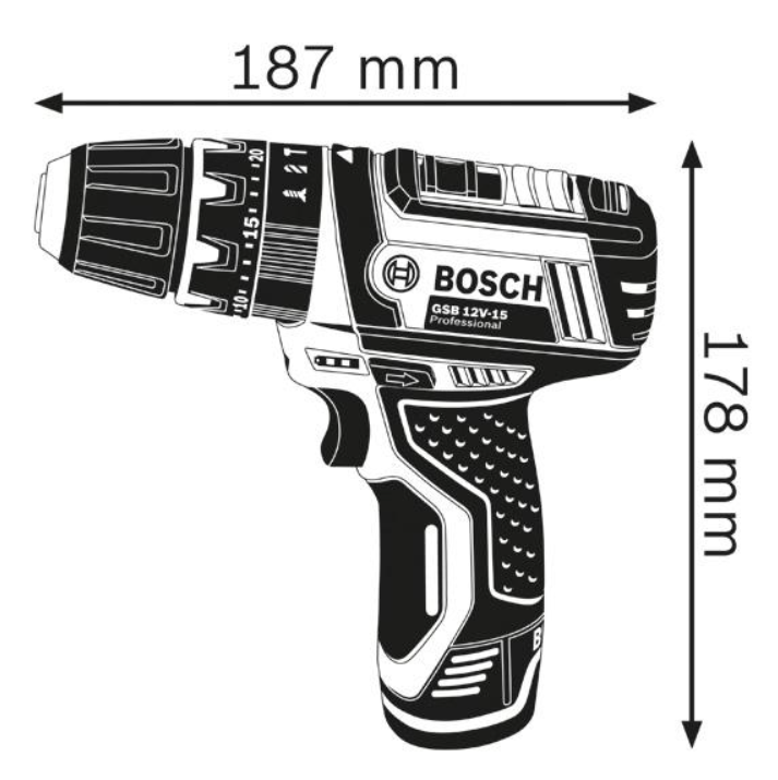 Bosch Akku-Schlagbohrschrauber GSB 12V-15, Solo Version, L-BOXX