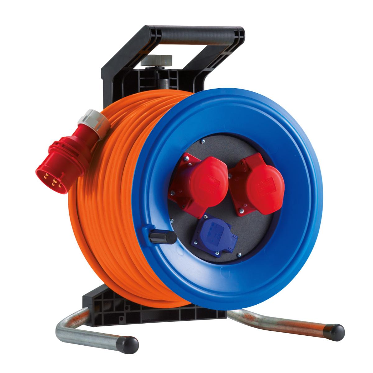 HEDI Kunststoff-Drehstromkabeltrommel Professional Plus Ø 320 mm, 16A-Ausführung, orange