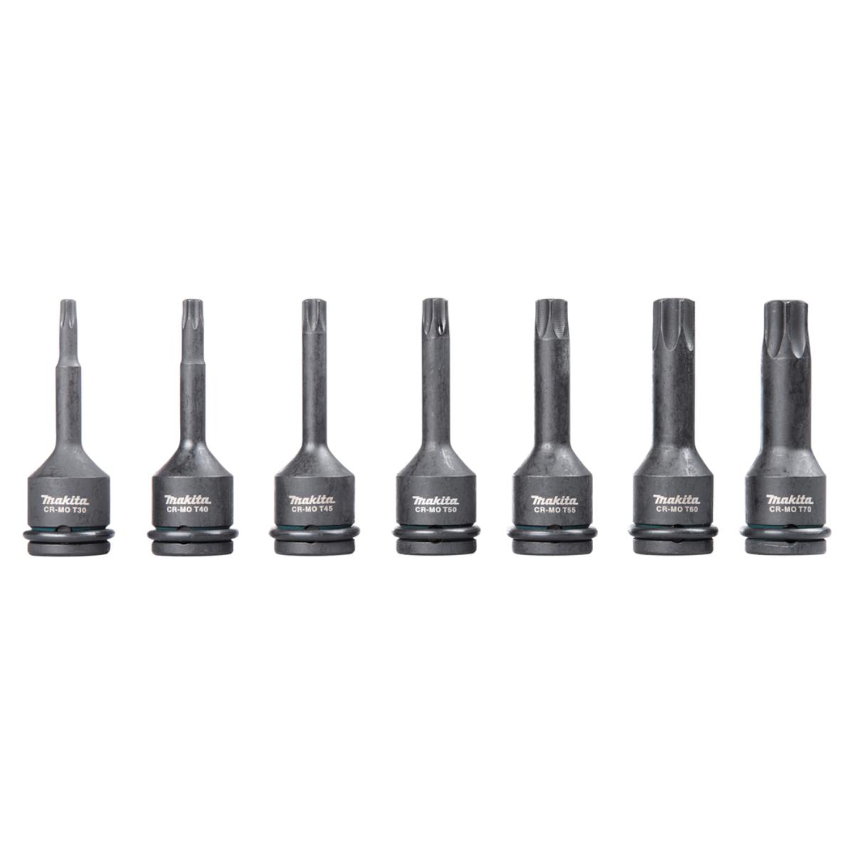 Makita T-Schlagnuss-Set 7-teiliges Set IMPACT BLACK, 1/2 Zoll Vierkant, Impact Black