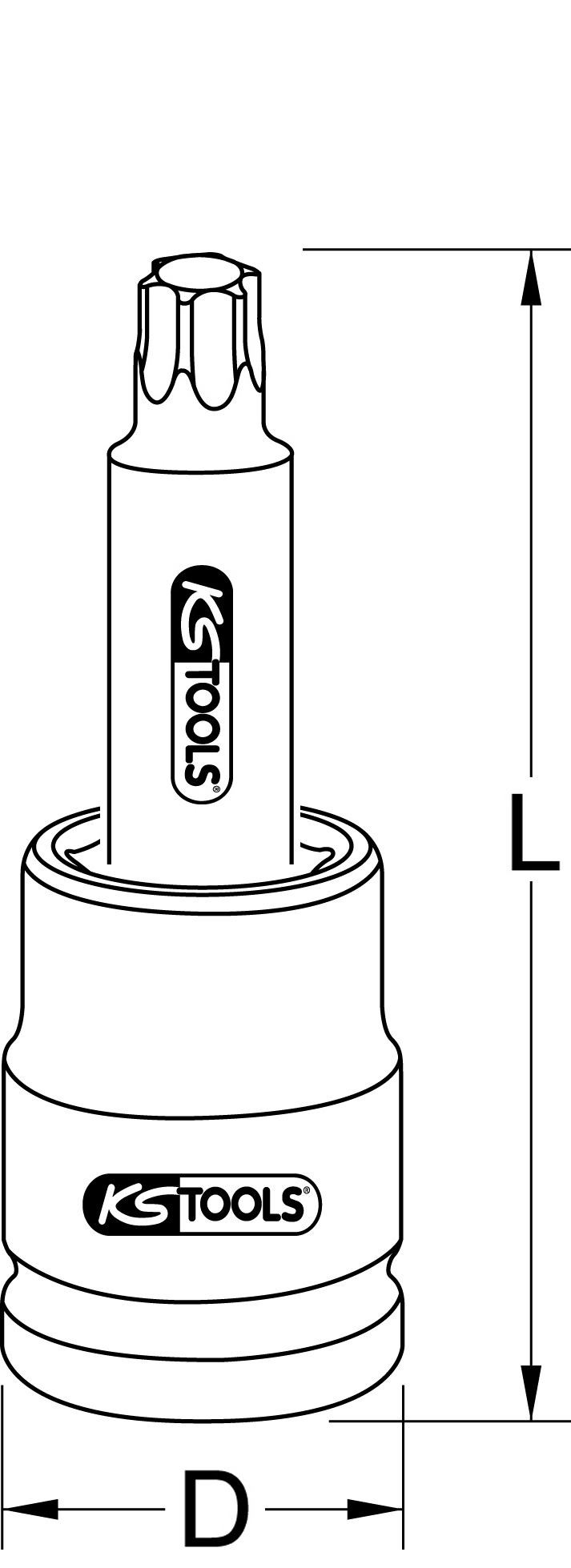 KS Tools 3/4" Kraft-Bit-Stecknuss Torx, lang