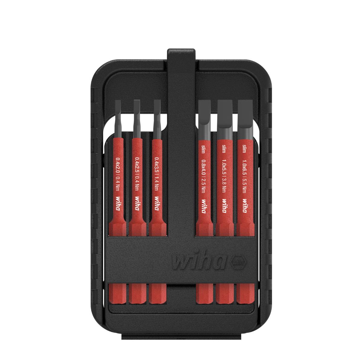 Wiha Bit Set slimBit electric Schlitz 6-teilges Set