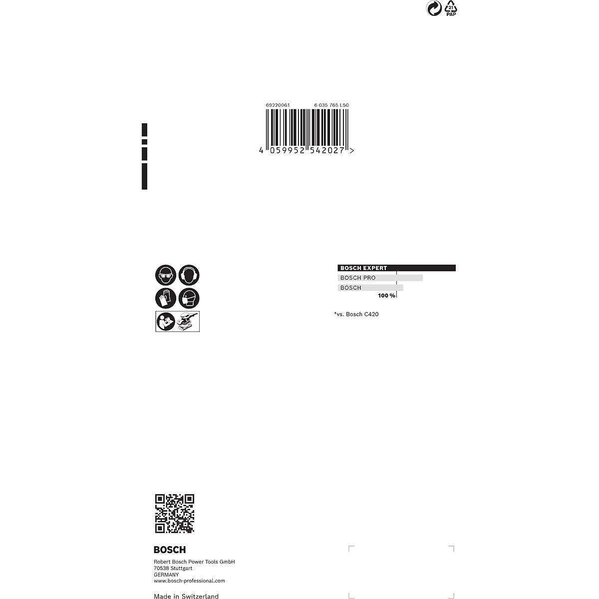 Bosch EXPERT C470 Schleifpapier mit 14 Löchern für Schwingschleifer