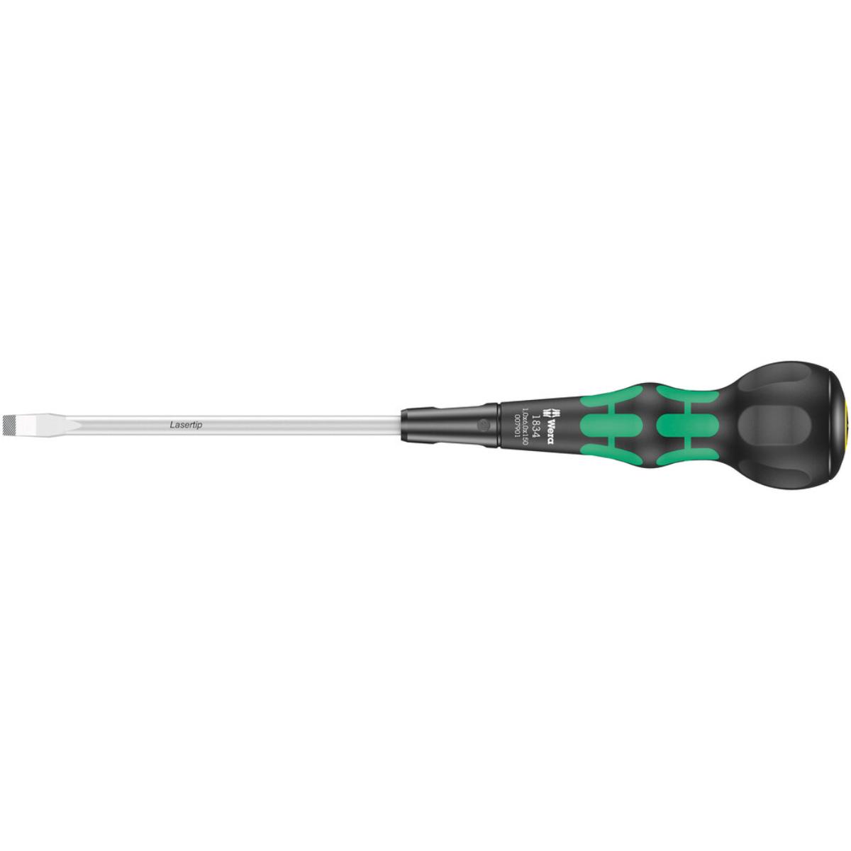 Wera 1834 Kraftform Ball-Grip Schlitz-Schraubendreher - Werkstattklinge, 1 x 6 x 150 mm