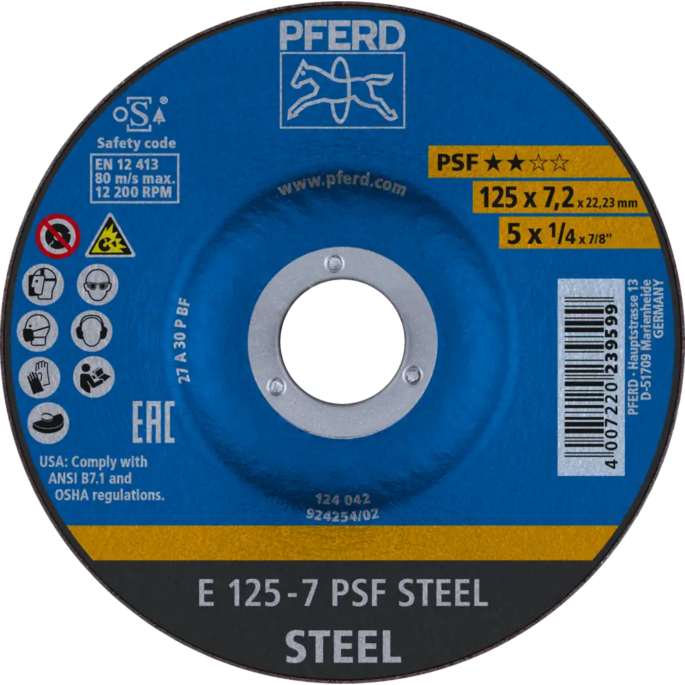 PFERD TOOLS Schruppscheibe E Universallinie PSF STEEL für Stahl
