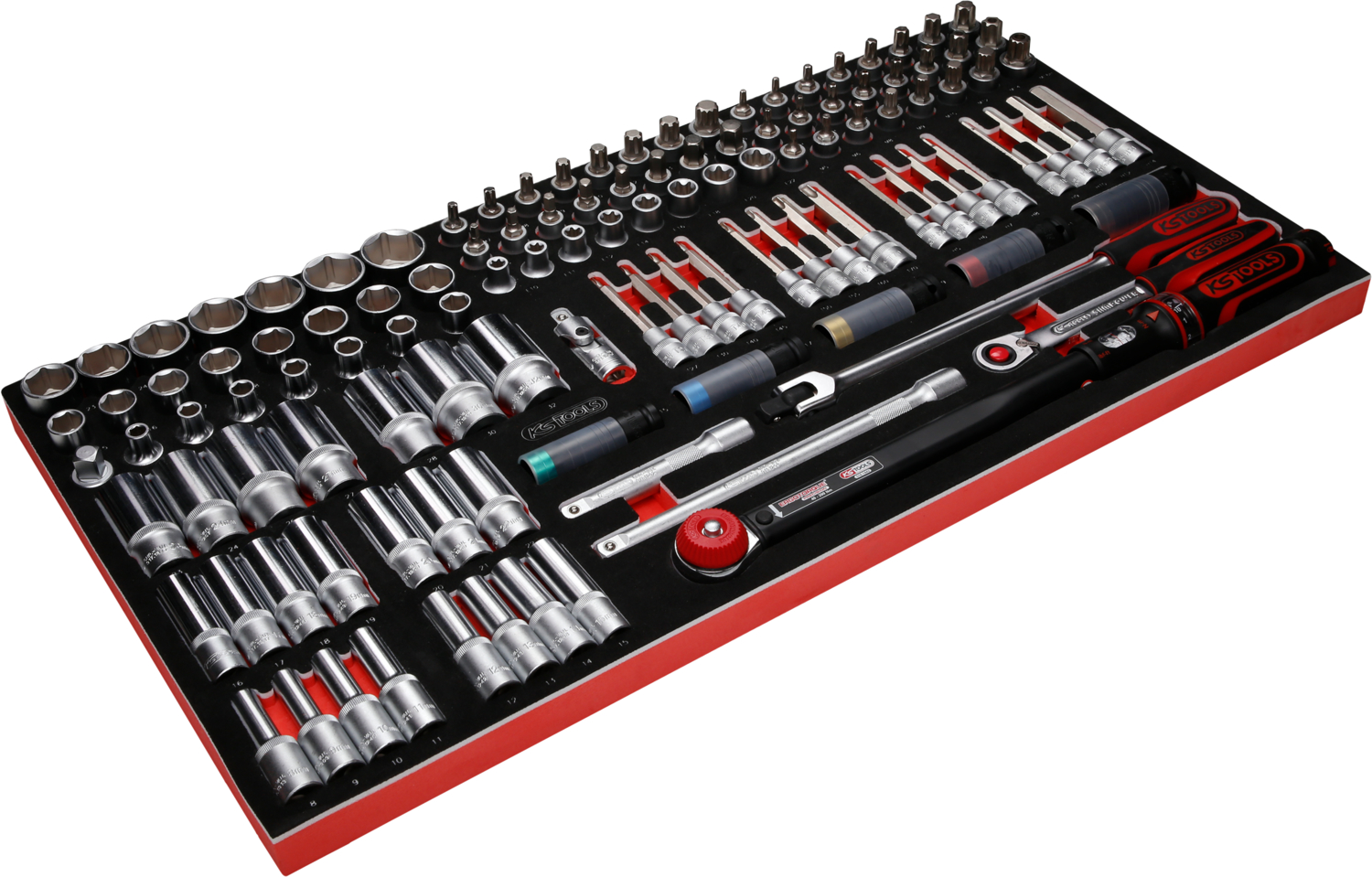 KS Tools 1-2'' Steckschlüssel-Satz in Schaumstoffeinlage, 120-tlg