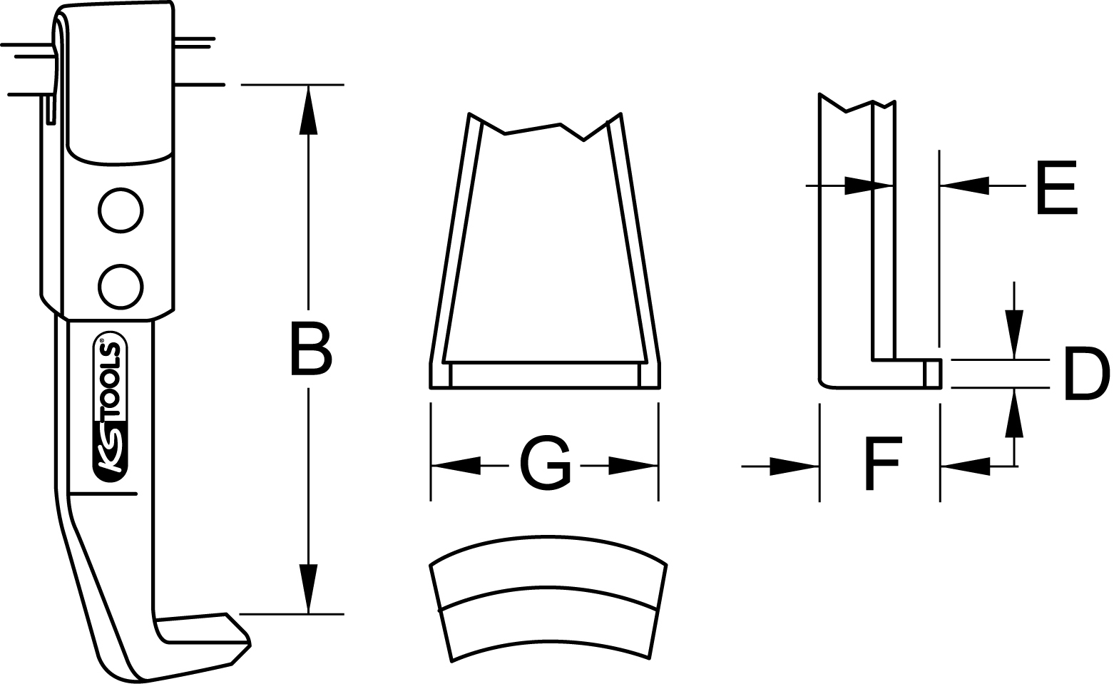 KS Tools Abzieherhaken mit Spannbügel