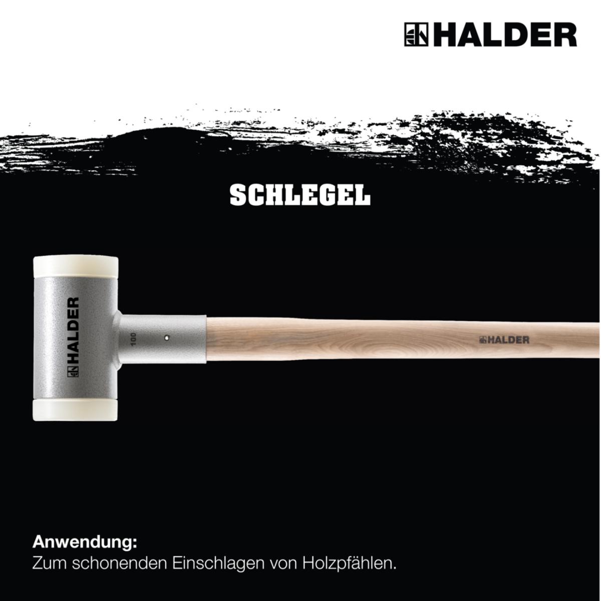 HALDER Schlegel mit schwingungsdämpfendem, ergonomisch geformtem und lackiertem Hickorystiel